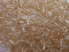 LOT DE 500 PERLES DE ROCAILLE TUBE BEIGE 5 mm - CREATION BIJOUX