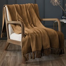 Plaid 180x220 cm Coton Camel
