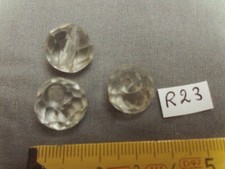 Glass chandelier lamps (lot of 3) round faceted Ø 14.5 mm (ref R23)