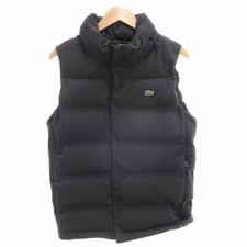 Lacoste Blousons Pique Down Vest Jacket Zip Up Logo Patch S Black BH350EL Used b
