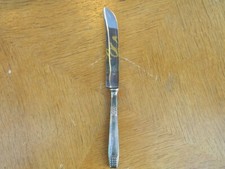 Christofle Couteau Pain Art Déco Argent Plaqué Alfénide Diamant Silver