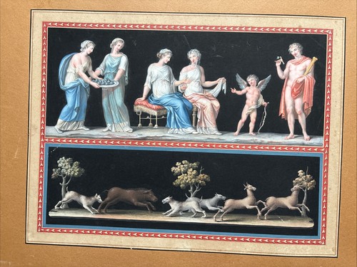 Gouache sur papier scène - gouache,