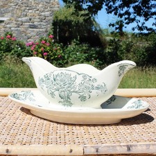 Antique Salins R&A Earthenware Sauce Bowl Model Chrysanthemums