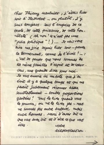 Gilbert cesbron lettre - gilbert,