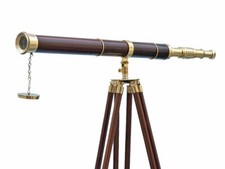 Brass Nautical 39'' Inch Telescope Marine With Wooden Tripod Stand Gifting Item.