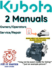 KUBOTA ENGINE 3 CYLINDER D722-E2B MANUAL SERVICE REPAIR OPERATORS PDF ON USB