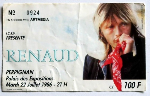 Renaud billet ticket concert - renaud,