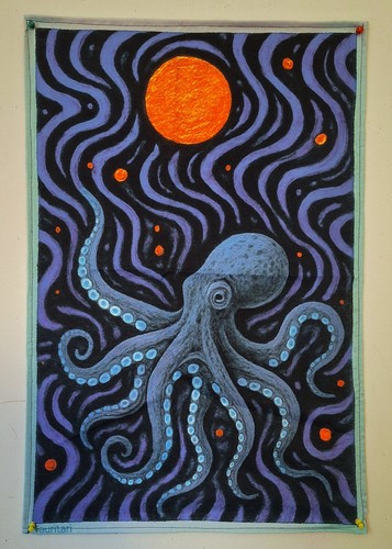 Tapisserie glow octopus - glow,