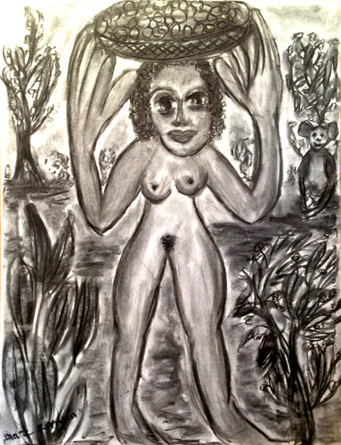 Femme porteuse fruits - porteuse, de
