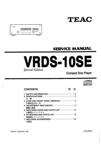 Service manuel instructions - manuel, d'instructions