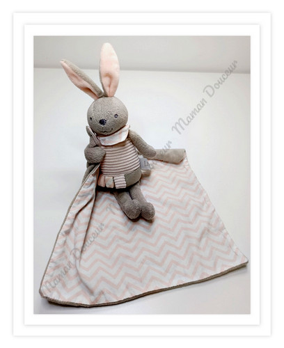 Doudou peluche lapin rose - doudou/peluche,