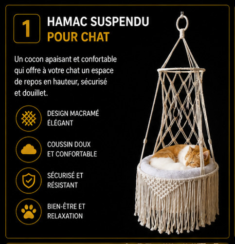 Hamac suspendu pour chat - pour, en