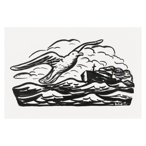 Affiche nautique seagull art - affiche, |