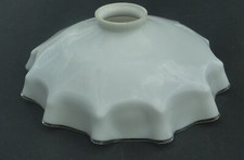 old opaline glass pendant lamp chandelier lampshade vintage No. 17 white