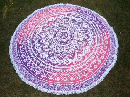 Tenture coton rond mandala - coton,