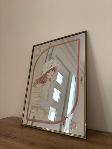 Miroir vintage 1970 femme - , au