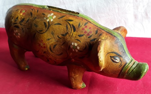 Cochon tirelire terre cuite - en,