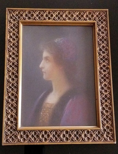 Tableau ancien portrait - , pastel