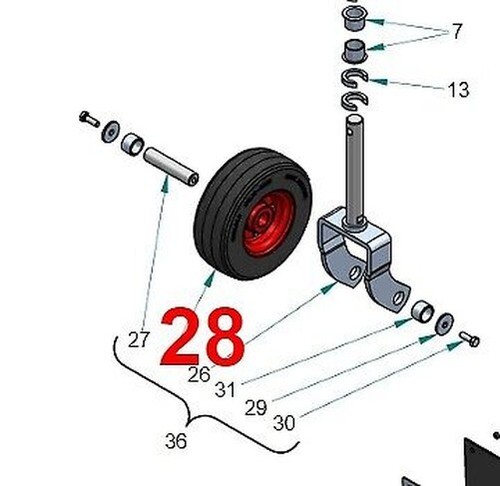 Roue diamètre 210 - diamètre, pour