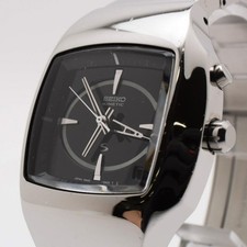 [EXC+5] SEIKO Kinetic S 5M45-5A00 Silver Black Dial Men's Watch From JAPAN