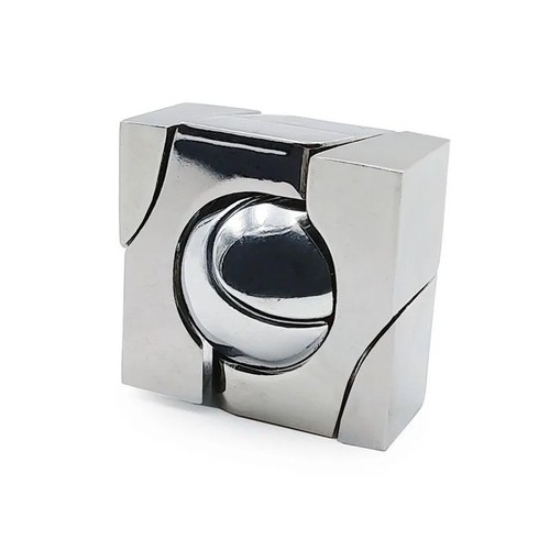 Metal brain teaser puzzle - 3d,