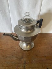 Antique Electric Teapot GRAETZOR Silver Metal + Vintage Glass Cap #C674
