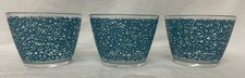 IKEA Godta  Turquoise Blue Floral Glasses/Dessert Bowls Set Of 3 France