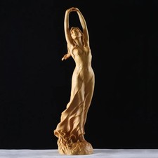 Sensual Woman Dancer Wood Handmade Sculpture Figurine Decoration Statue