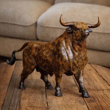 Sculpture Taureau Cuivre