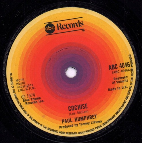 Paul humphrey cochise vinyl - paul, 7"