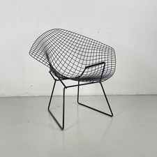 VINTAGE HARRY BERTOIA BLACK POWDER COATED DIAMOND CHAIR MIDCENTURY #4530