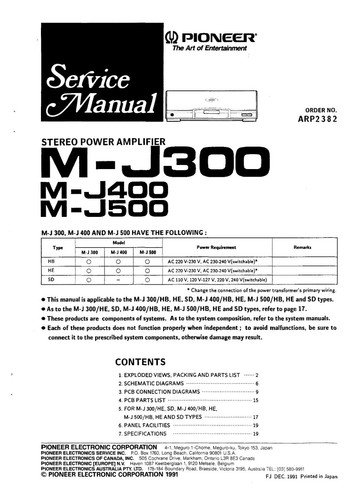 Service manuel instructions - service, d'instructions