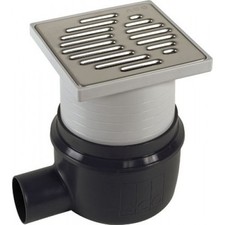 Bonde de douche à l'italienne 150 x 150 mm ajustable sortie horizontale ACO