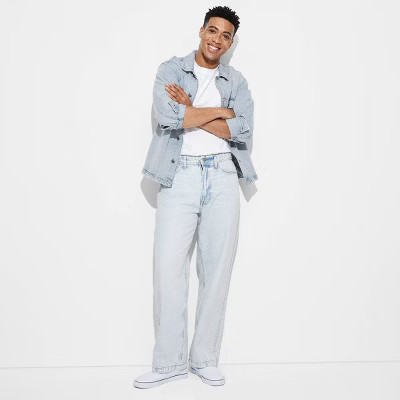Men baggy fit straight - fit, jeans