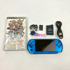 Sony PSP-3000 Vibrant Blue Console A Rank & New Battery USB Cable Set 265