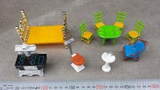 Various MATTEL Metal Dollhouse Miniature Furniture. Stove bed...