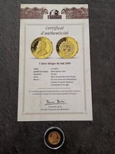 MEDAILLE OR 585 %° BE 20 mm 3.1 g / REPLIQUE 1 LIVRE AFRIQUE DU SUD 1899 / COPY