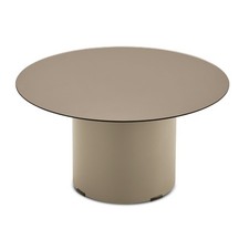 Table Basse Ronde Grande Avec Verre Miroité Pour Salon CIC-882