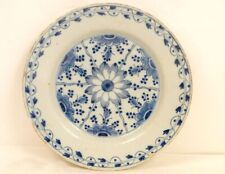 Delft Earthenware Plate Pink Blue Flowers 18th