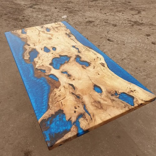 Table rivière époxy - rivière, bleu