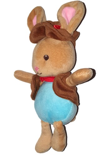 Doudou lapin bleu marron - , gilet