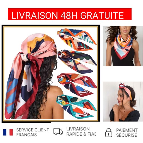 Lot foulards carrés satin - lot, 4