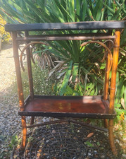 ANCIENNE DESSERTE TABLE JAPONISANTE UNE PARTIE BAMBOU ET BOIS ART DECO