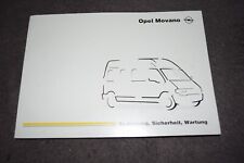 Operating Instructions Manual Opel Movano A 01/2001 Mint/Unused