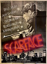 SCARFACE (1932) - HOWARD HAWKS - Affiche ressortie 70 - 160 x 120 cm - Bon État