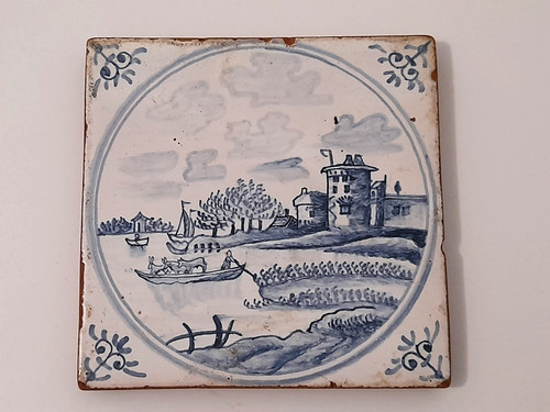 Ancien carreau épais delft - ancien, de