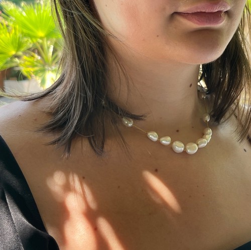Collier perles blanches de - de,