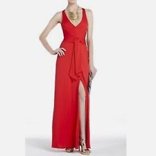 NWOT |  BCBGMAXAZRIA Sophia Paprika Draped Gown with Slit in Paprika Size S