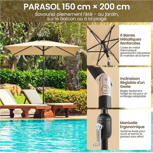 Parasol inclinable jardin - parasol,