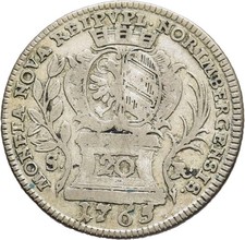 Fitz Nuremberg City 20 Kreuzer 1765 Double Eagle Coat of Arms Silver °TCH970